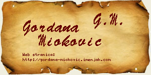 Gordana Mioković vizit kartica